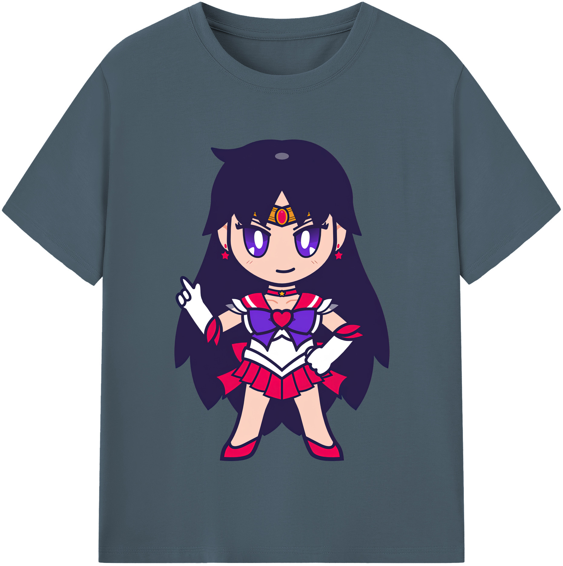 （画像用） 美少女戦士セーラームーン 火野レイ ひの レイ Sailor Moon Hino Rei （セーラーマーズ,Sailor Mars） 綿100％半袖Tシャツ（フロントプリント）
